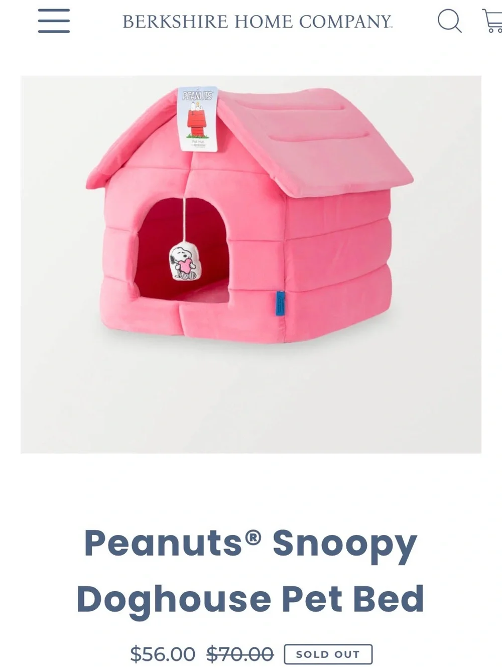 Berkshire Home Company - Peanuts® Snoopy Doghouse Pet Bed